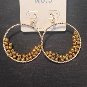 Gold Beaded Hoop Earrings